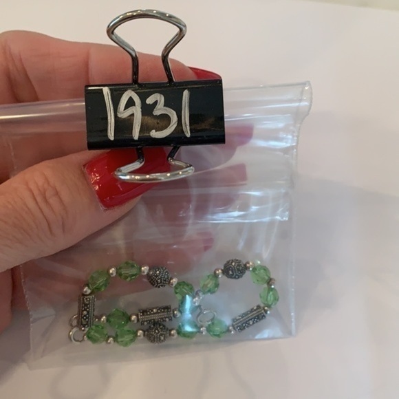 Sterling silver glass crystal faceted bead dainty - Picture 9 of 9